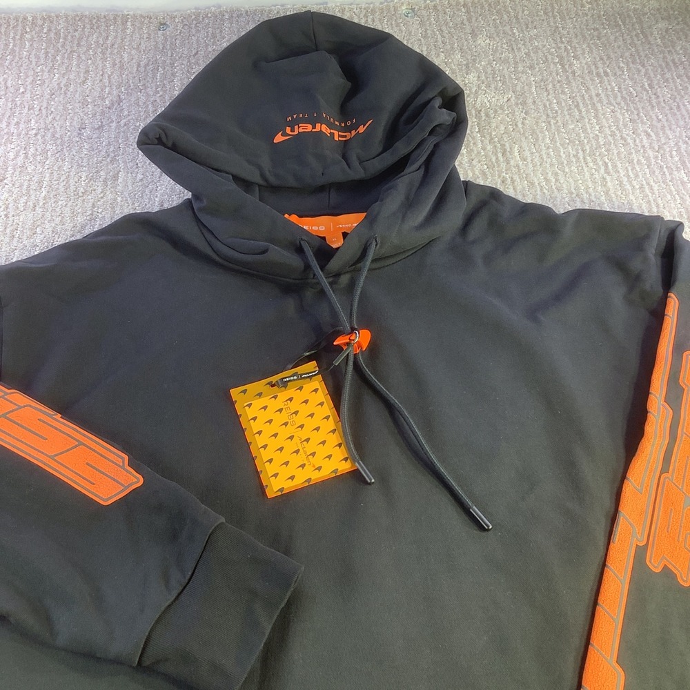 REISS McLaren Formula 1 Team Zak LS Oversized Hoodie Black Mens XL NWT